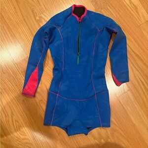 Roxy Blue and Pink Kids One Piece Swimsuit